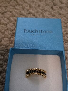 Touchstone Crystal Gold and Black Ring